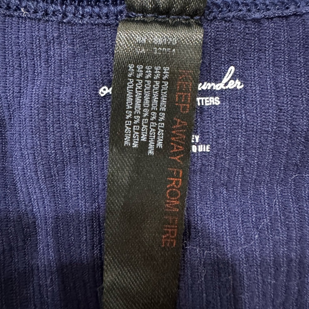 Urban Outfitters Out From Under Dark Blue Deep Plunge V-Neck Ribbed Tank - Picture 4 of 6